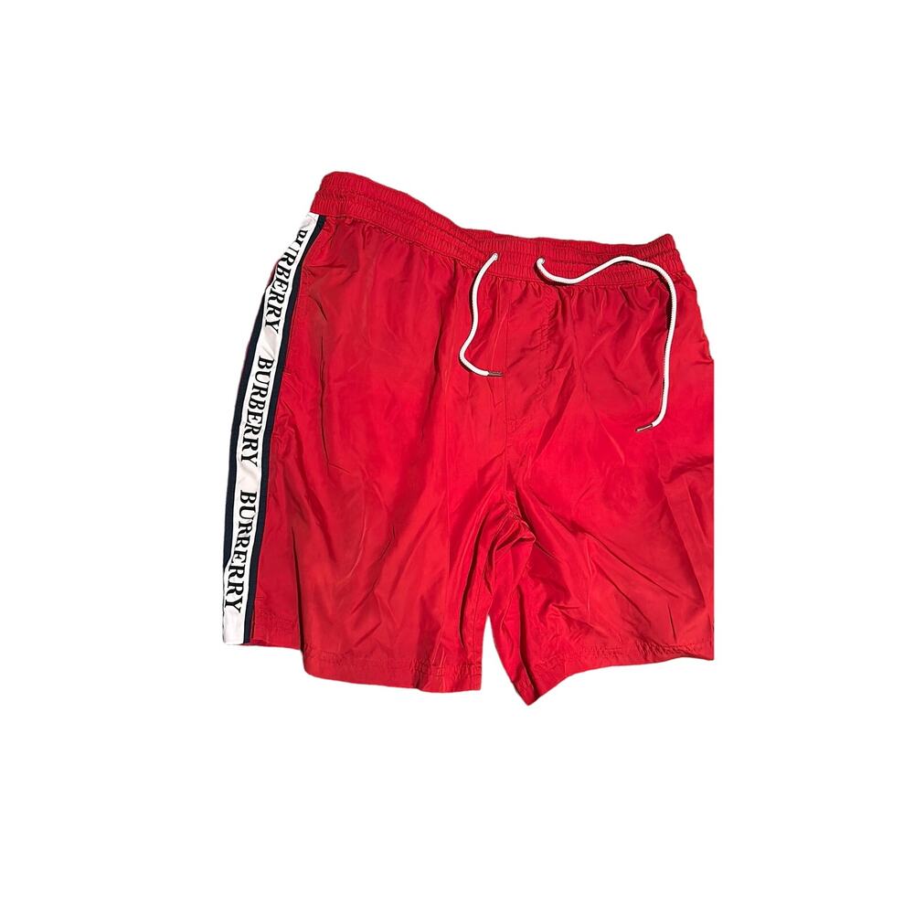 Burberry Men's Red White Swim briefs shorts Large Size